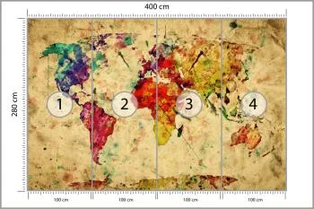 Fototapeta Mapa Świata - Artystyczna Paleta Barw - obrazek 3