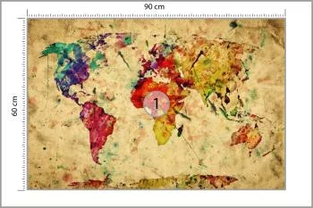 Fototapeta Mapa Świata - Artystyczna Paleta Barw - obrazek 3