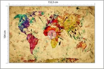 Fototapeta Mapa Świata - Artystyczna Paleta Barw - obrazek 3