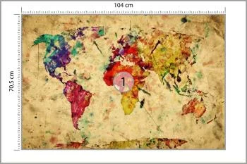 Fototapeta Mapa Świata - Artystyczna Paleta Barw - obrazek 3