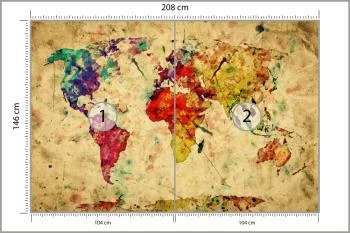 Fototapeta Mapa Świata - Artystyczna Paleta Barw - obrazek 3