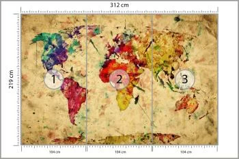 Fototapeta Mapa Świata - Artystyczna Paleta Barw - obrazek 3
