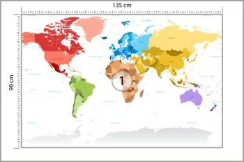 Fototapeta Mapa Świata - Kolorowe Kontynenty - obrazek 3