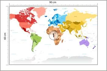 Fototapeta Mapa Świata - Kolorowe Kontynenty - obrazek 3