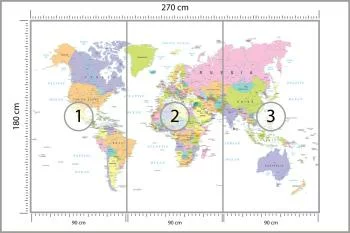 Fototapeta Mapa Świata - Pastelowy Podział Polityczny - obrazek 3
