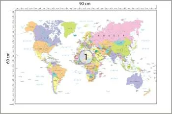 Fototapeta Mapa Świata - Pastelowy Podział Polityczny - obrazek 3