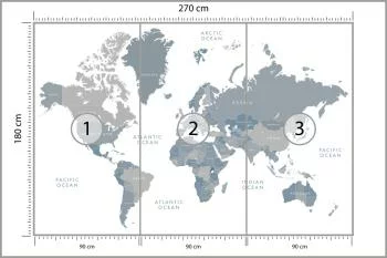 Fototapeta Mapa Świata - Odcienie Szarości - obrazek 3
