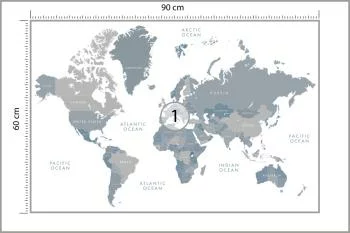 Fototapeta Mapa Świata - Odcienie Szarości - obrazek 3