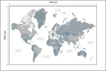 Fototapeta Mapa Świata - Odcienie Szarości - obrazek 3