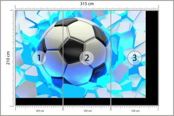 Fototapeta Dla Chłopca, Piłka Nożna 3D - obrazek 3