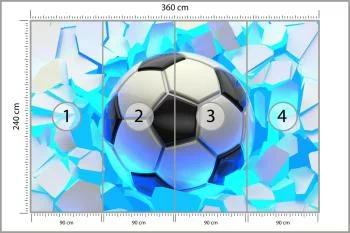 Fototapeta Dla Chłopca, Piłka Nożna 3D - obrazek 3