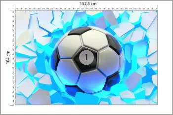 Fototapeta Dla Chłopca, Piłka Nożna 3D - obrazek 3