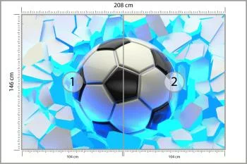 Fototapeta Dla Chłopca, Piłka Nożna 3D - obrazek 3