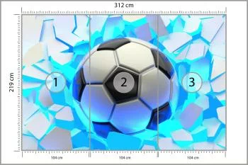 Fototapeta Dla Chłopca, Piłka Nożna 3D - obrazek 3