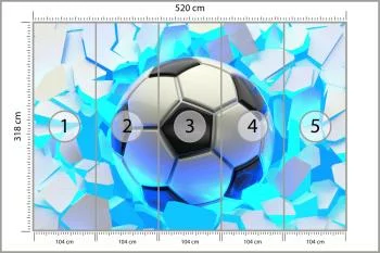 Fototapeta Dla Chłopca, Piłka Nożna 3D - obrazek 3