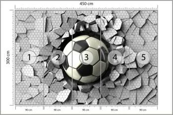 Fototapeta 3D Dla Chłopca, Piłka - obrazek 3