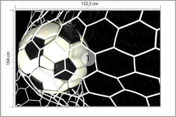 Fototapeta 3D Piłka Nożna W Siatce - obrazek 3