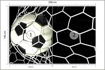 Fototapeta 3D Piłka Nożna W Siatce - obrazek 3