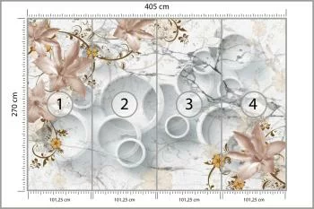 Fototapeta Abstrakcja Marmur I Kwiaty - obrazek 3