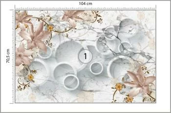 Fototapeta Abstrakcja Marmur I Kwiaty - obrazek 3