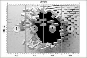 Fototapeta Ceglany Tunel 3D - obrazek 3