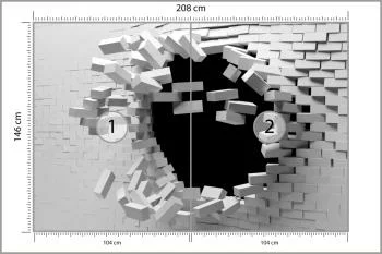 Fototapeta Ceglany Tunel 3D - obrazek 3