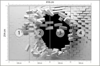 Fototapeta Ceglany Tunel 3D - obrazek 3