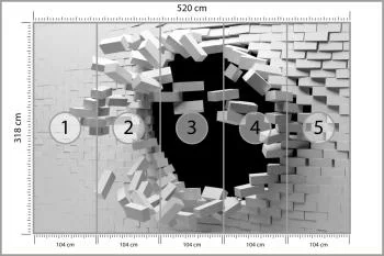 Fototapeta Ceglany Tunel 3D - obrazek 3