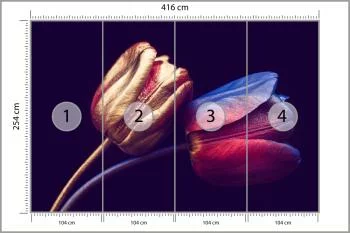 Fototapeta Tulipany Ze Złotymi Elementami - obrazek 3