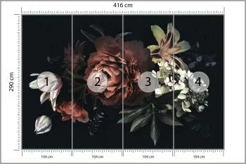 Fototapeta Vintage Bukiet Z Piwoniami - obrazek 3