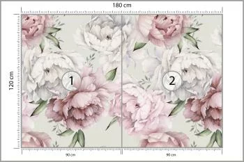 Fototapeta Kwiaty Peonie W Pastelowych Barwach - obrazek 3
