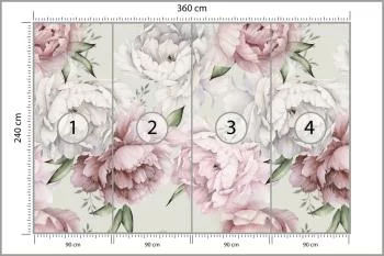 Fototapeta Kwiaty Peonie W Pastelowych Barwach - obrazek 3