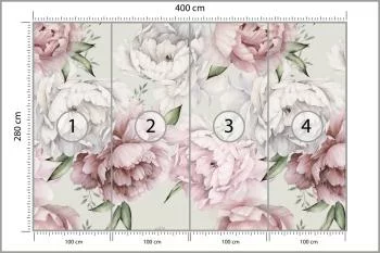 Fototapeta Kwiaty Peonie W Pastelowych Barwach - obrazek 3
