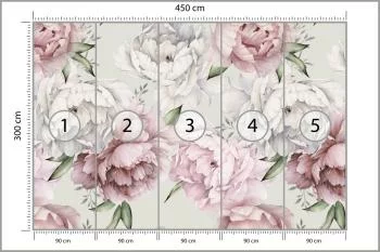 Fototapeta Kwiaty Peonie W Pastelowych Barwach - obrazek 3