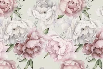 Fototapeta Kwiaty Peonie W Pastelowych Barwach - obrazek 2