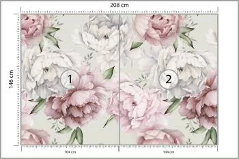 Fototapeta Kwiaty Peonie W Pastelowych Barwach - obrazek 3