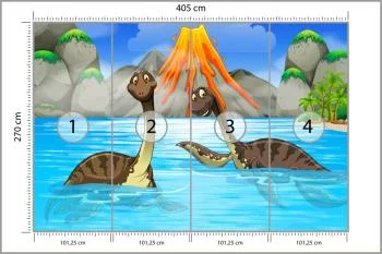 Fototapeta Dinozaury W Wodzie - obrazek 3