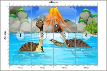 Fototapeta Dinozaury W Wodzie - obrazek 3
