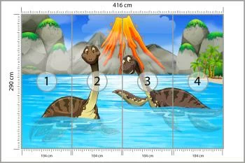 Fototapeta Dinozaury W Wodzie - obrazek 3