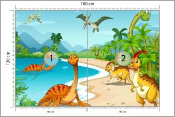 Fototapeta Dinozaury Na Plaży - obrazek 3