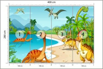 Fototapeta Dinozaury Na Plaży - obrazek 3