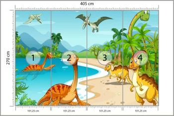 Fototapeta Dinozaury Na Plaży - obrazek 3