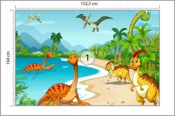 Fototapeta Dinozaury Na Plaży - obrazek 3