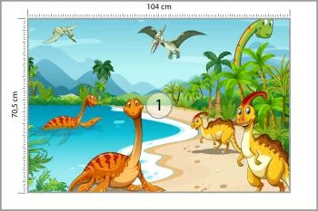 Fototapeta Dinozaury Na Plaży - obrazek 3