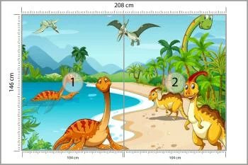 Fototapeta Dinozaury Na Plaży - obrazek 3