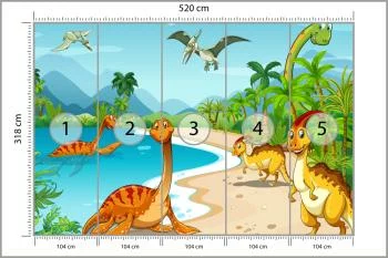 Fototapeta Dinozaury Na Plaży - obrazek 3