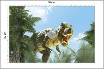 Fototapeta Wielki Dinozaur T-Rex I Palmy - obrazek 3