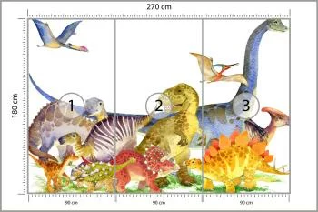 Fototapeta Dinozaury Malowane Akwarelą - obrazek 3