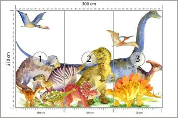 Fototapeta Dinozaury Malowane Akwarelą - obrazek 3