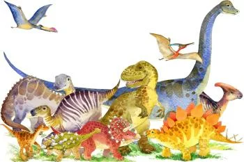 Fototapeta Dinozaury Malowane Akwarelą - obrazek 2
